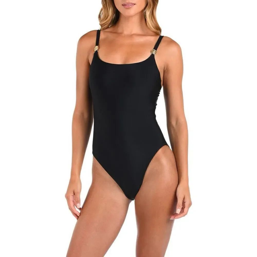 L'Agence Women's Black Remi Solid Underwire One Piece Swimsuit Large SW1